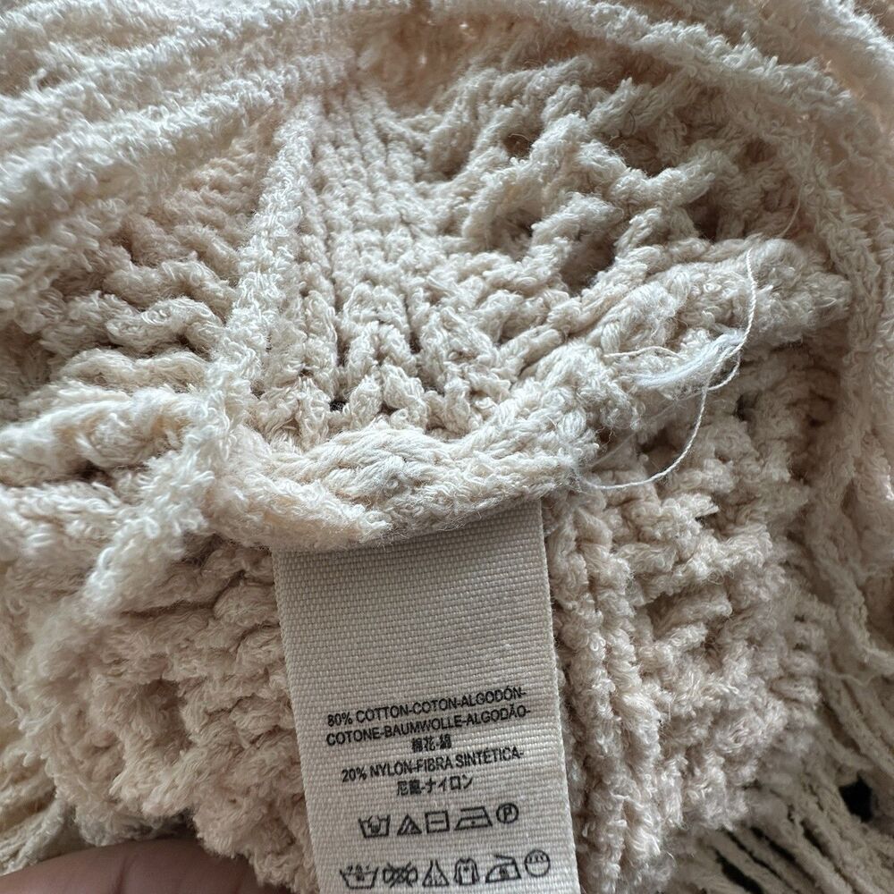 Free People Higher Love Sweater M Crochet Knit Fringe Boho Hippie - Picture 8 of 10